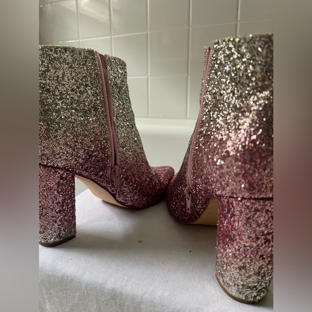 Pink + Silver Glitter Boots